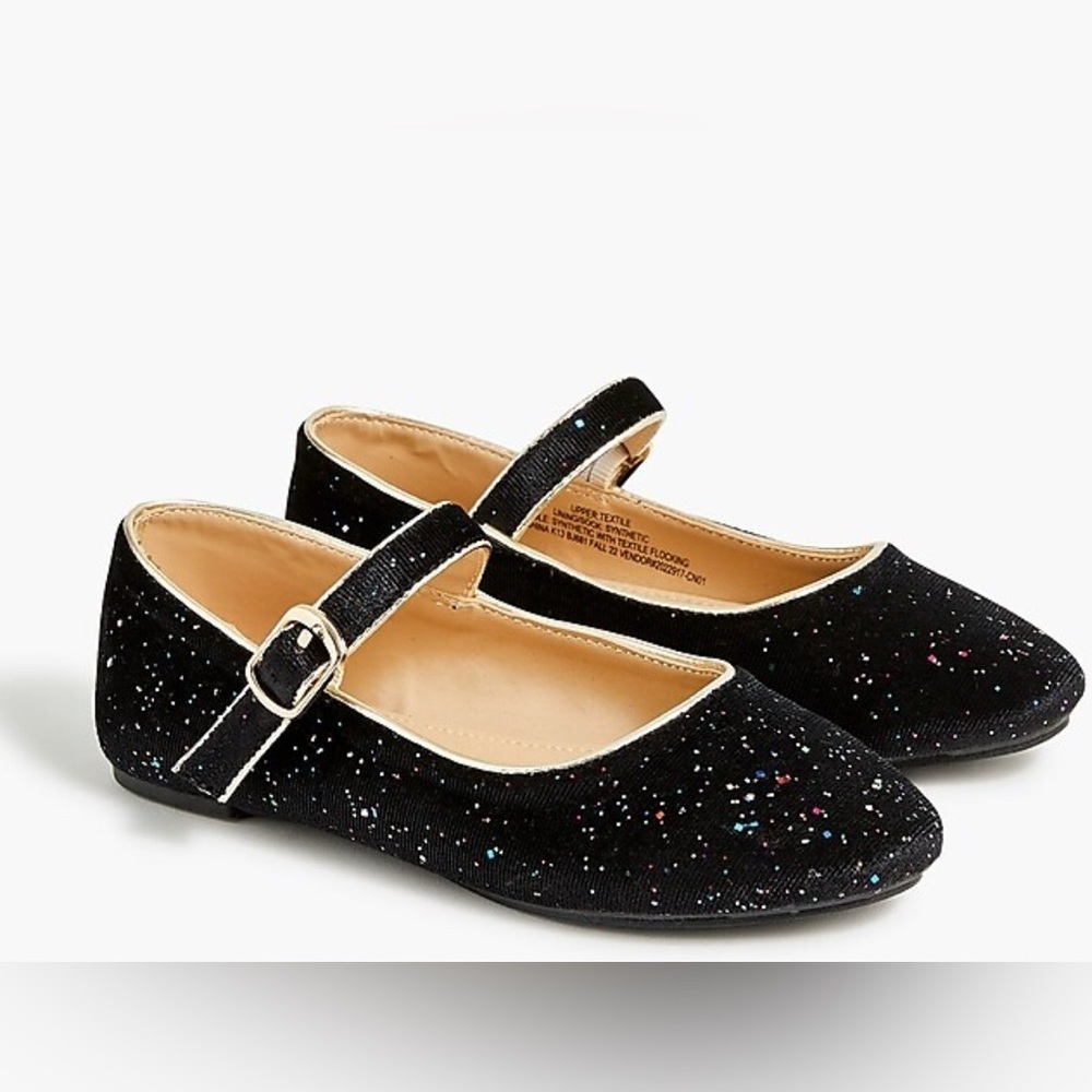 5/$25 Crewcuts - girls velvet strap flats